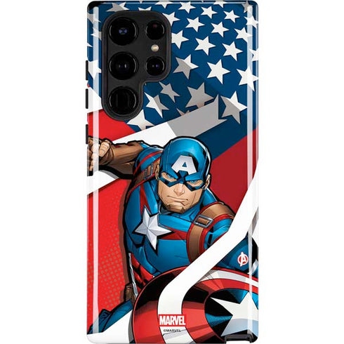 Marvel Captain America Action Pose Galaxy Cases