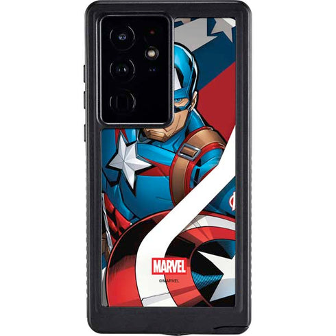 Marvel Captain America Action Pose Galaxy S24 Ultra Waterproof Case