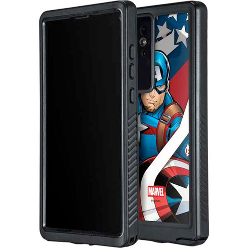 Marvel Captain America Action Pose Galaxy S24 Ultra Waterproof Case