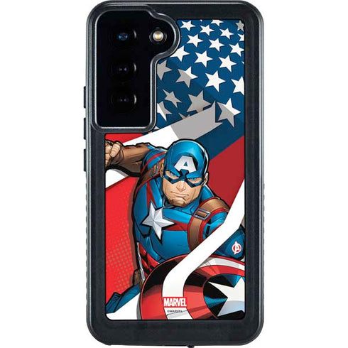 Marvel Captain America Action Pose Galaxy S24 Waterproof Case