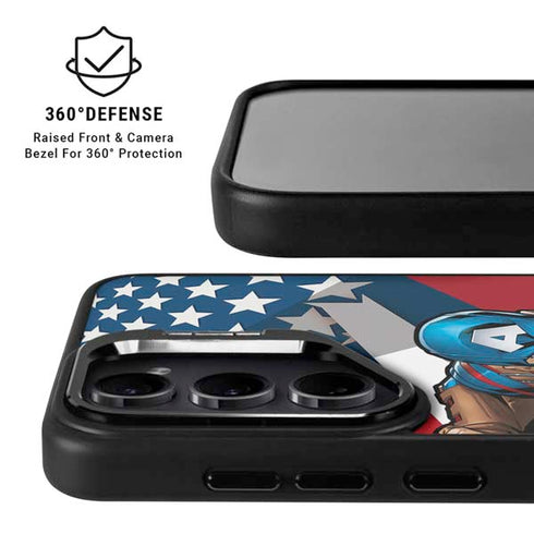 Marvel Captain America Action Pose Galaxy S25 Kickstand Case