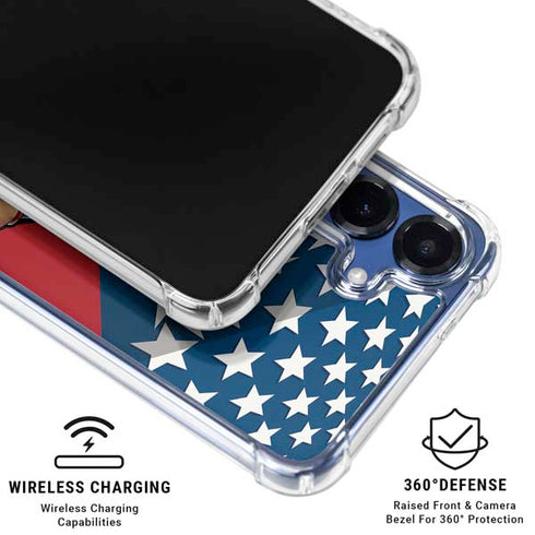 Marvel Captain America Action Pose Galaxy S25 Plus Clear Case