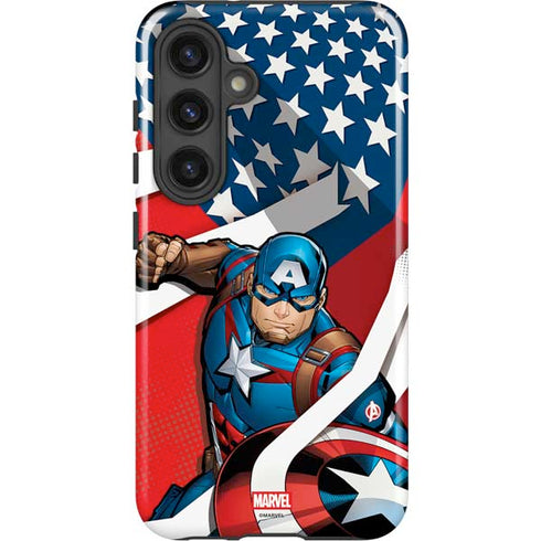 Marvel Captain America Action Pose Galaxy S25 Plus Impact Case