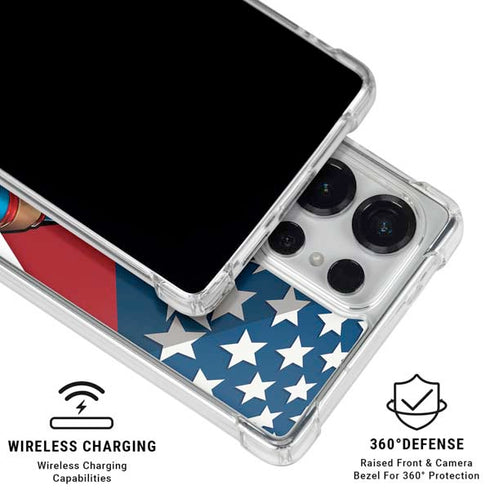 Marvel Captain America Action Pose Galaxy S25 Ultra Clear Case