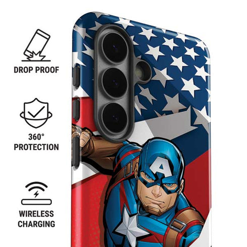 Marvel Captain America Action Pose Galaxy S26 Impact Case