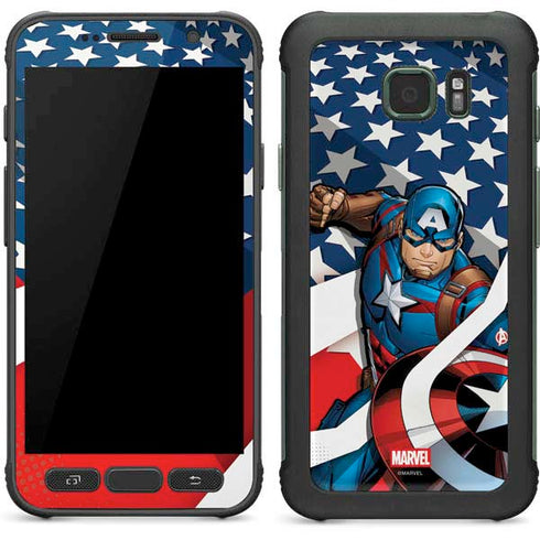 Marvel Captain America Action Pose Galaxy S7 Active Skin