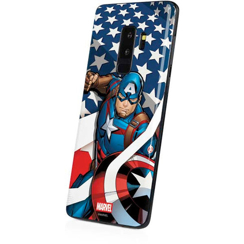 Marvel Captain America Action Pose Galaxy S9 Plus Skin