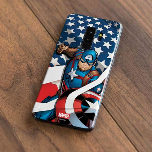 Marvel Captain America Action Pose Galaxy S9 Plus Skin