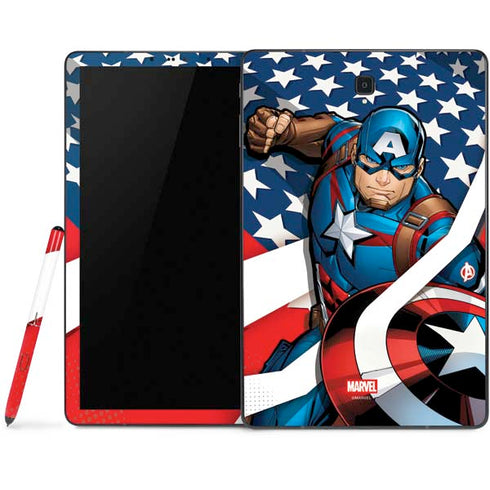 Marvel Captain America Action Pose Samsung Galaxy Tab Skin
