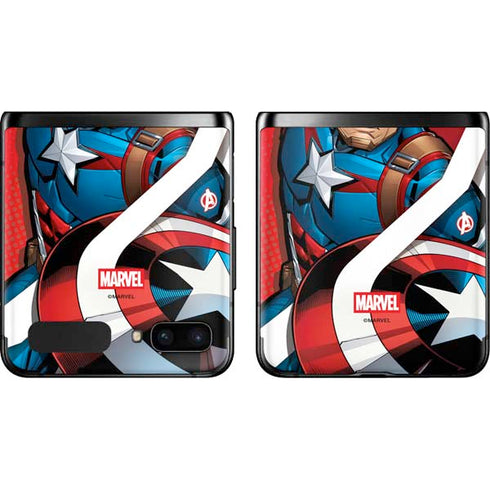 Marvel Captain America Action Pose Galaxy Z Flip Skin