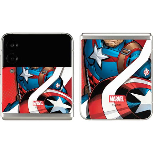 Marvel Captain America Action Pose Galaxy Z Flip3 5G Skin