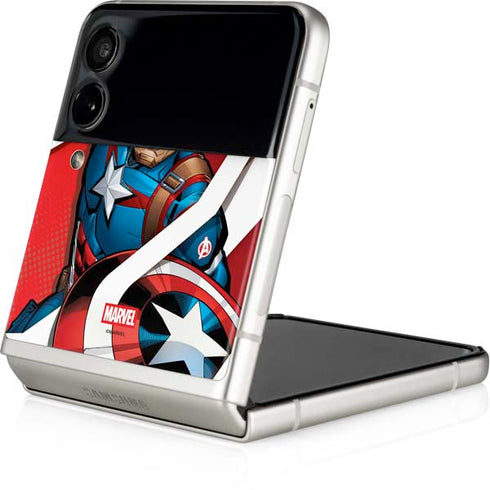 Marvel Captain America Action Pose Galaxy Z Flip3 5G Skin