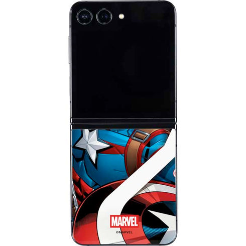 Marvel Captain America Action Pose Galaxy Z Flip5 5G Skin