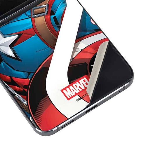 Marvel Captain America Action Pose Galaxy Z Flip5 5G Skin
