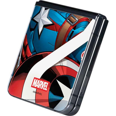 Marvel Captain America Action Pose Galaxy Z Flip5 5G Skin
