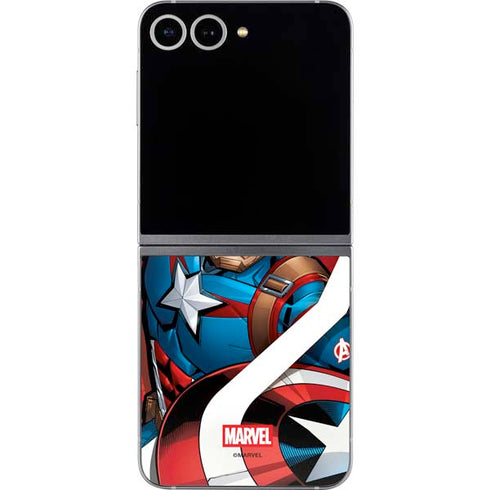 Marvel Captain America Action Pose Galaxy Z Flip6 Skin
