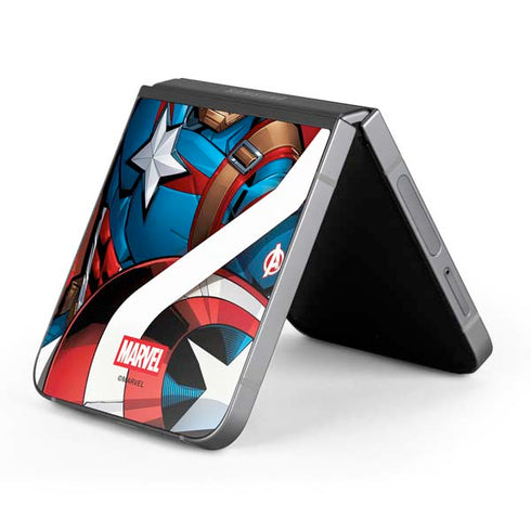 Marvel Captain America Action Pose Galaxy Z Flip6 Skin