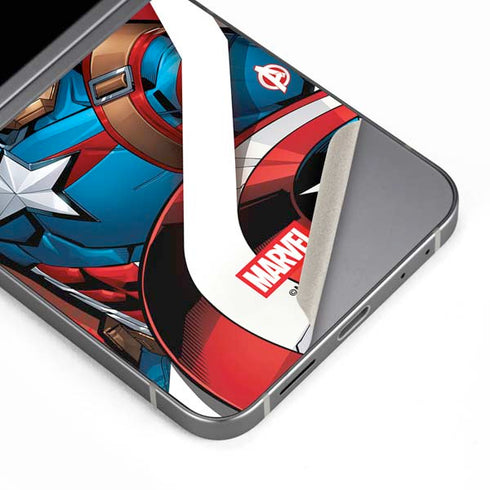 Marvel Captain America Action Pose Galaxy Z Flip6 Skin