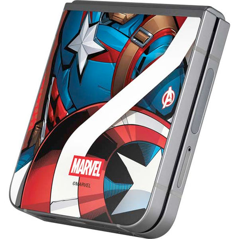 Marvel Captain America Action Pose Galaxy Z Flip6 Skin