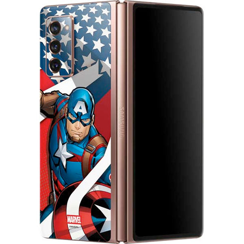 Marvel Captain America Action Pose Galaxy Z Fold2 5G Skin
