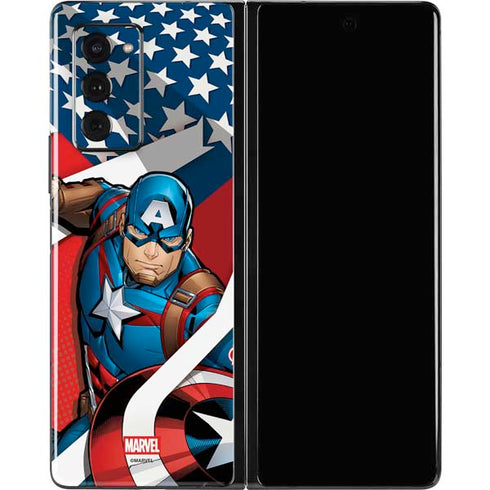 Marvel Captain America Action Pose Galaxy Z Fold2 5G Skin