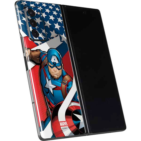 Marvel Captain America Action Pose Galaxy Z Fold2 5G Skin