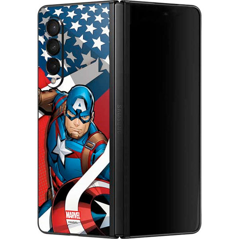 Marvel Captain America Action Pose Galaxy Z Fold3 5G Skin