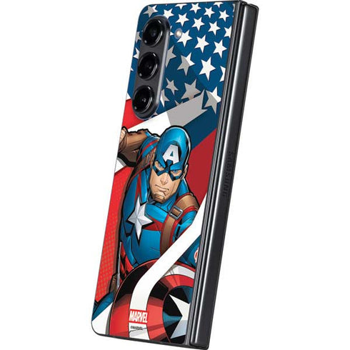 Marvel Captain America Action Pose Galaxy Z Fold5 5G Skin