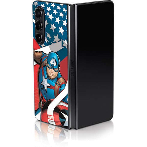 Marvel Captain America Action Pose Galaxy Z Fold5 5G Skin