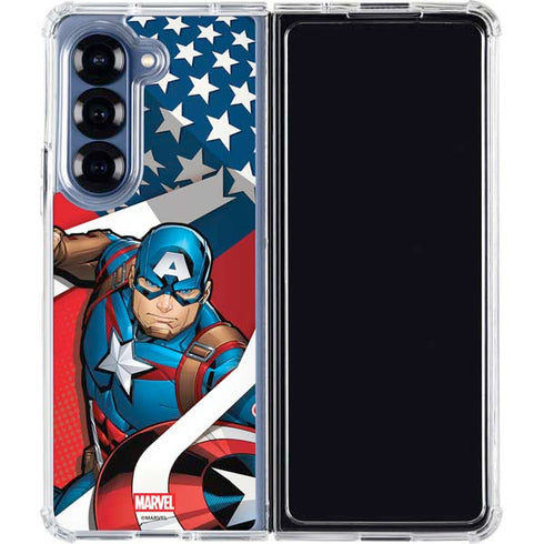 Marvel Captain America Action Pose Galaxy Z Fold6 Clear Case