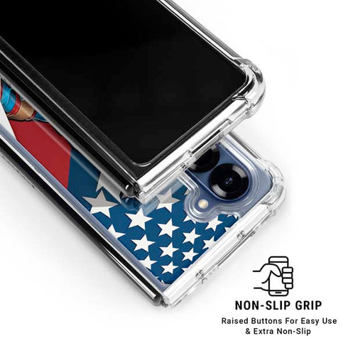 Marvel Captain America Action Pose Galaxy Z Fold6 Clear Case