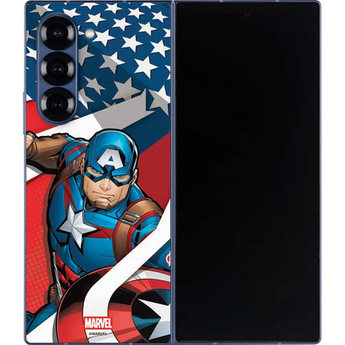 Marvel Captain America Action Pose Galaxy Z Fold6 Skin