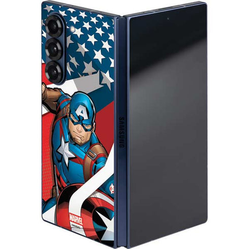 Marvel Captain America Action Pose Galaxy Z Fold6 Skin