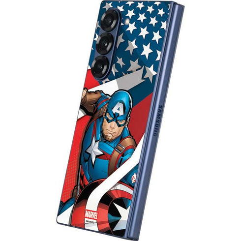 Marvel Captain America Action Pose Galaxy Z Fold6 Skin