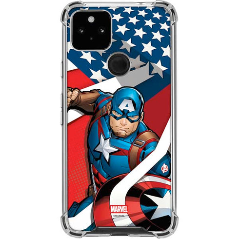 Marvel Captain America Action Pose Google Pixel 5a 5G Clear Case