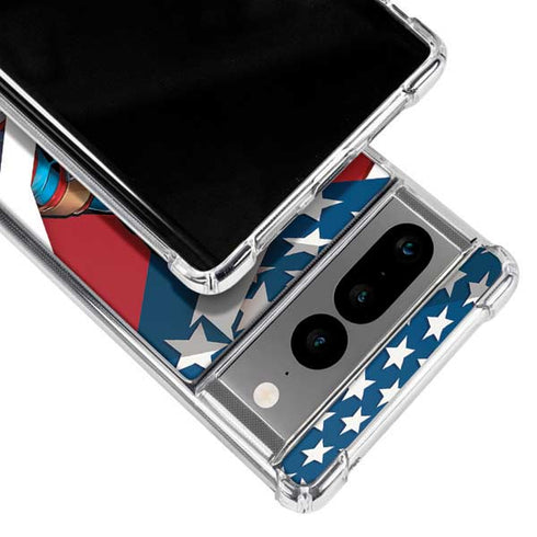 Marvel Captain America Action Pose Google Pixel 7 Pro Clear Case