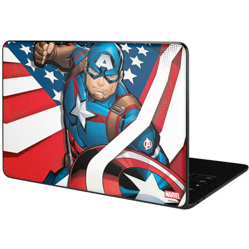 Marvel Captain America Action Pose Google Pixelbook Go Skin