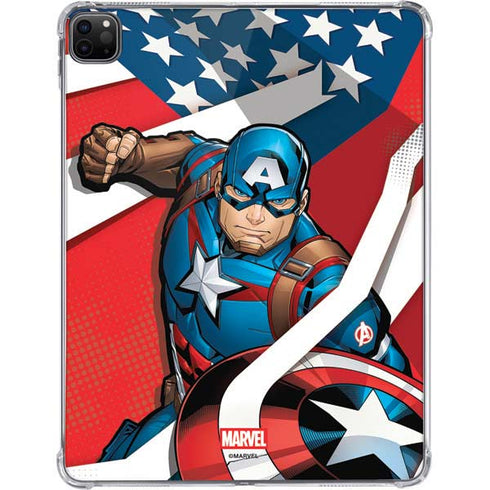 Marvel Captain America Action Pose iPad Pro 11in (2024) Clear Case