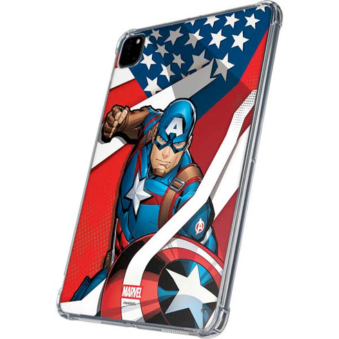 Marvel Captain America Action Pose iPad Pro 11in (2024) Clear Case