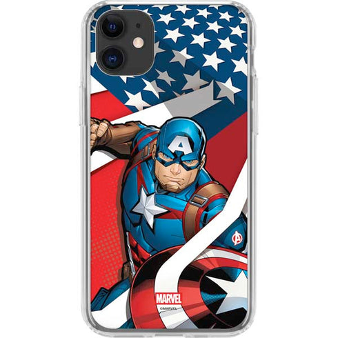 Marvel Captain America Action Pose iPhone 11 Clear Case