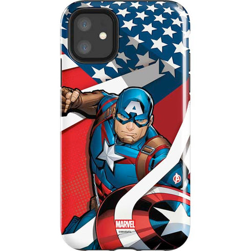 Marvel Captain America Action Pose iPhone 11 Impact Case