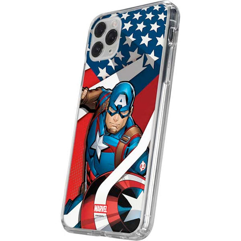 Marvel Captain America Action Pose iPhone 11 Pro Clear Case
