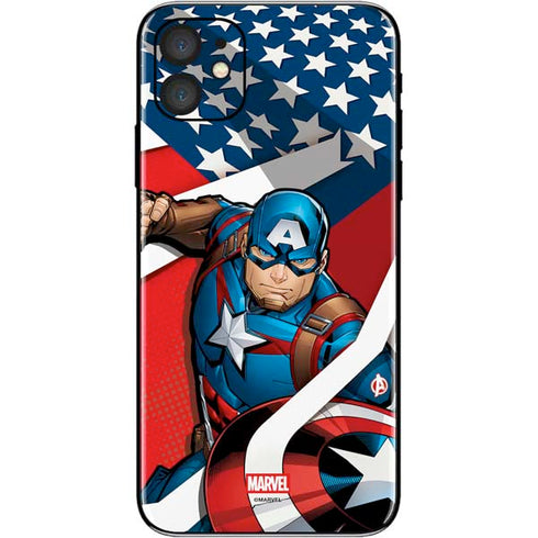 Marvel Captain America Action Pose iPhone 11 Skin