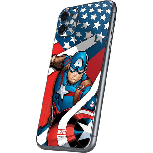 Marvel Captain America Action Pose iPhone 11 Skin