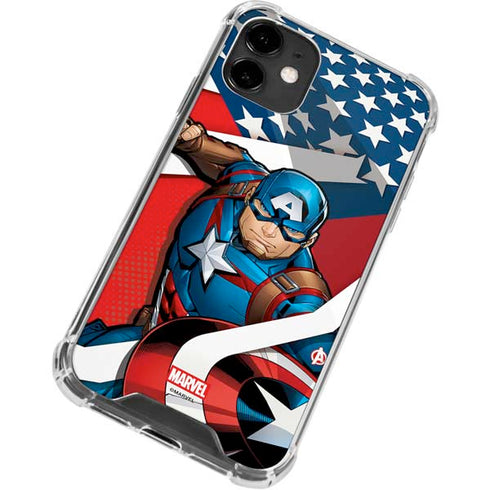 Marvel Captain America Action Pose iPhone 12 Clear Case