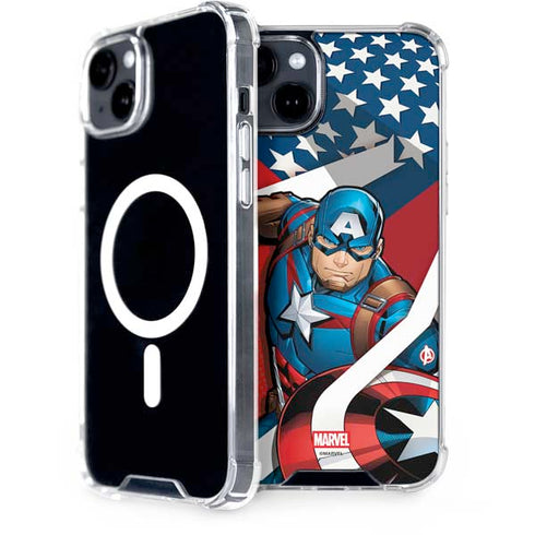 Marvel Captain America Action Pose iPhone 14 MagSafe Case