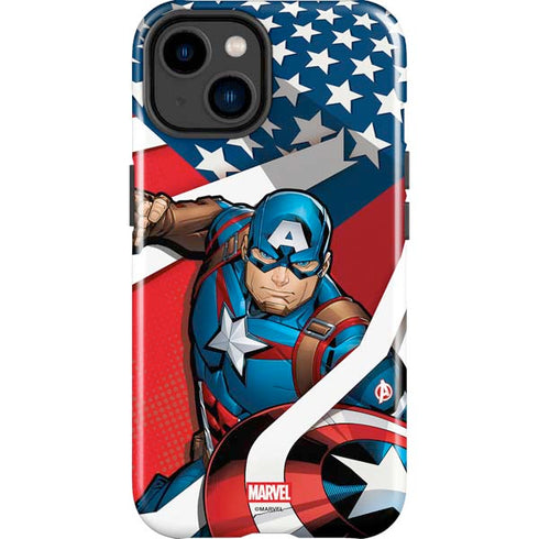 Marvel Captain America Action Pose iPhone 14 Plus Impact Case