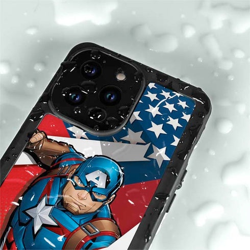 Marvel Captain America Action Pose iPhone 14 Pro Max Waterproof Case