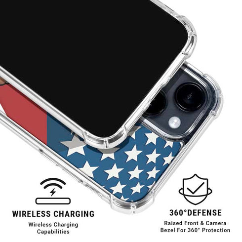 Marvel Captain America Action Pose iPhone 15 Plus Clear Case