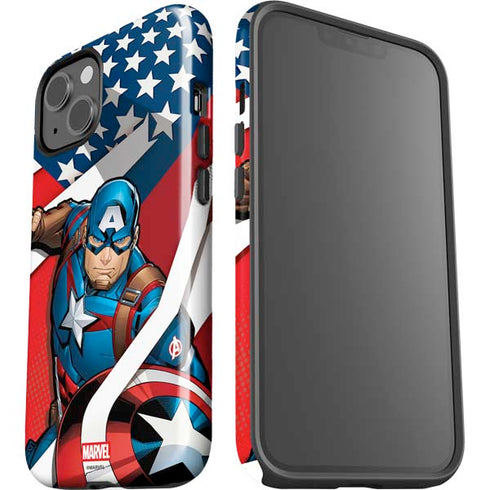 Marvel Captain America Action Pose iPhone 15 Plus Impact Case